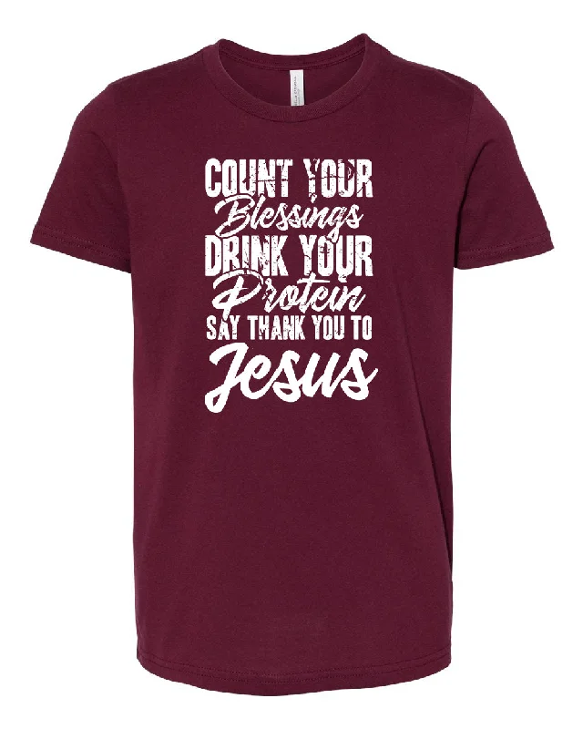 COUNT YOUR BLESSINGS - *YOUTH* MAROON TEE Adventure