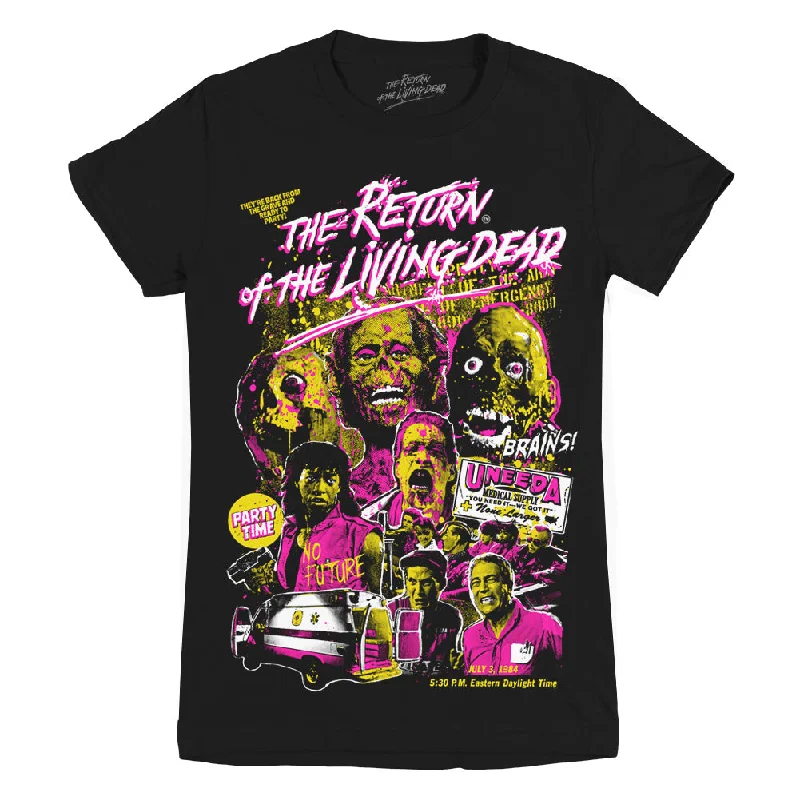 Return Of The Living Dead Back From The Grave Ladies T-Shirt Dapper Women's Bow - adorned