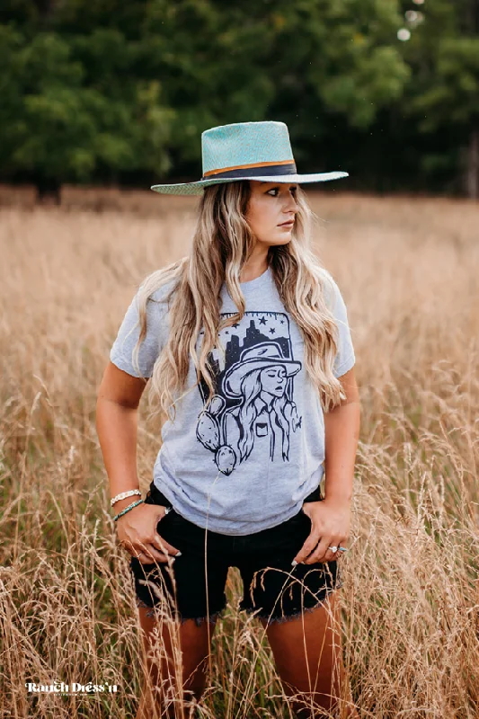 DESERT COWGIRL - ATHLETIC HEATHER TEE Athletic Women's 