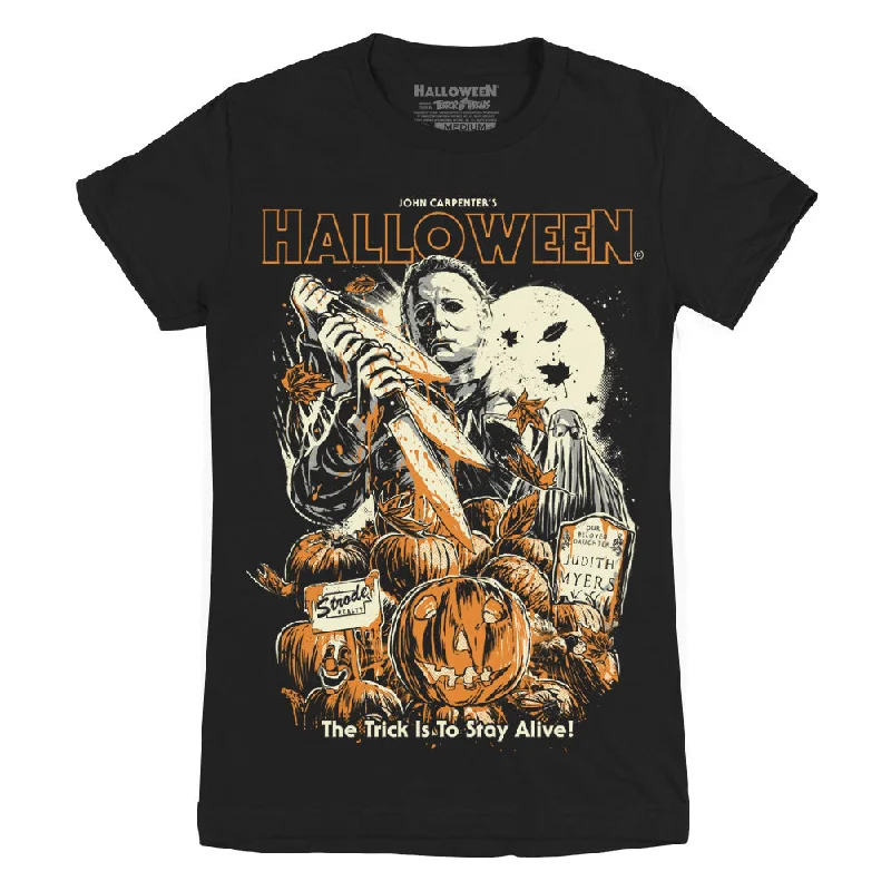 Halloween Boogeyman Is Coming Ladies T-Shirt Scandinavian
