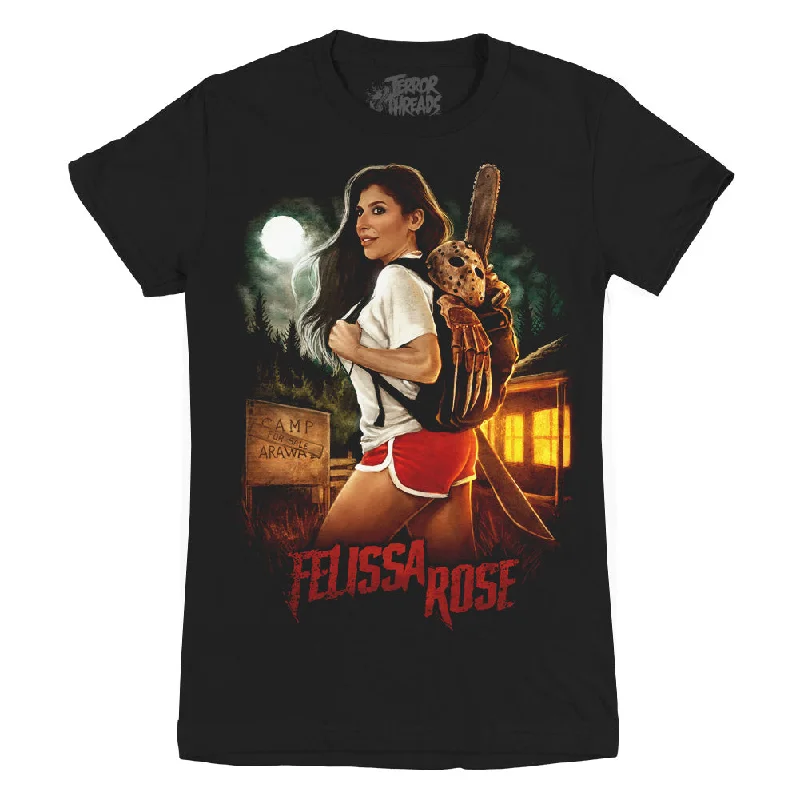 Felissa Rose Happy Camper Ladies T-Shirt Polished Women's Silk