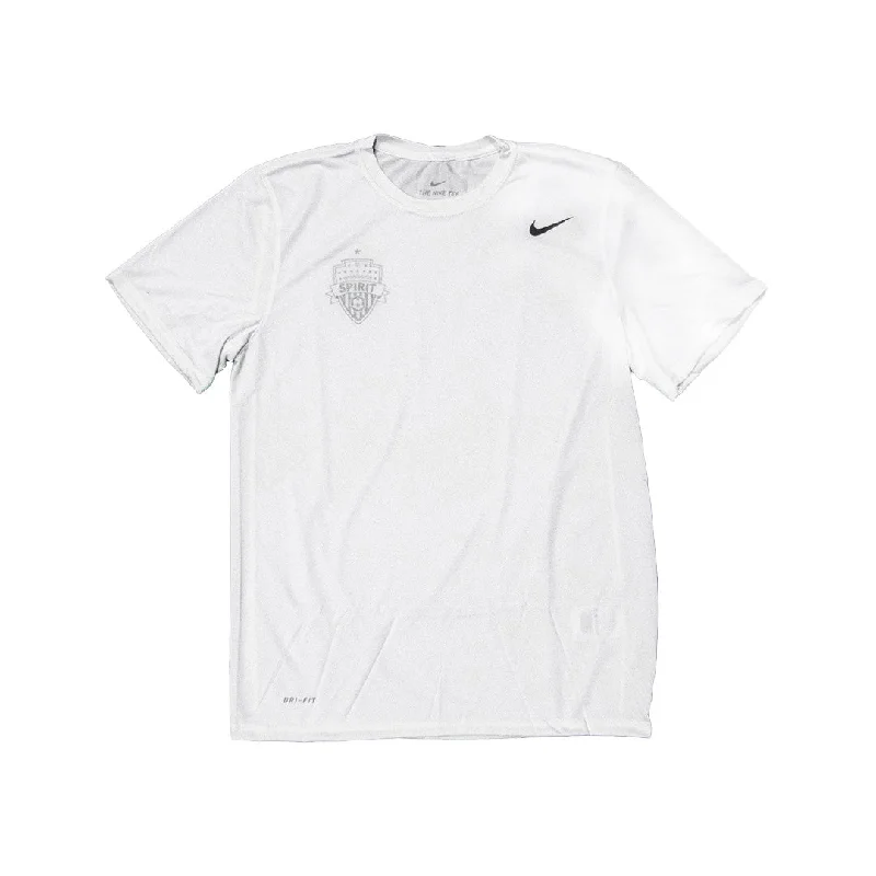 Nike 2023 Washington Spirit Short Sleeve Youth Tee - SMALL SHIELD LOGO - White Sporty Women's Athleisure 