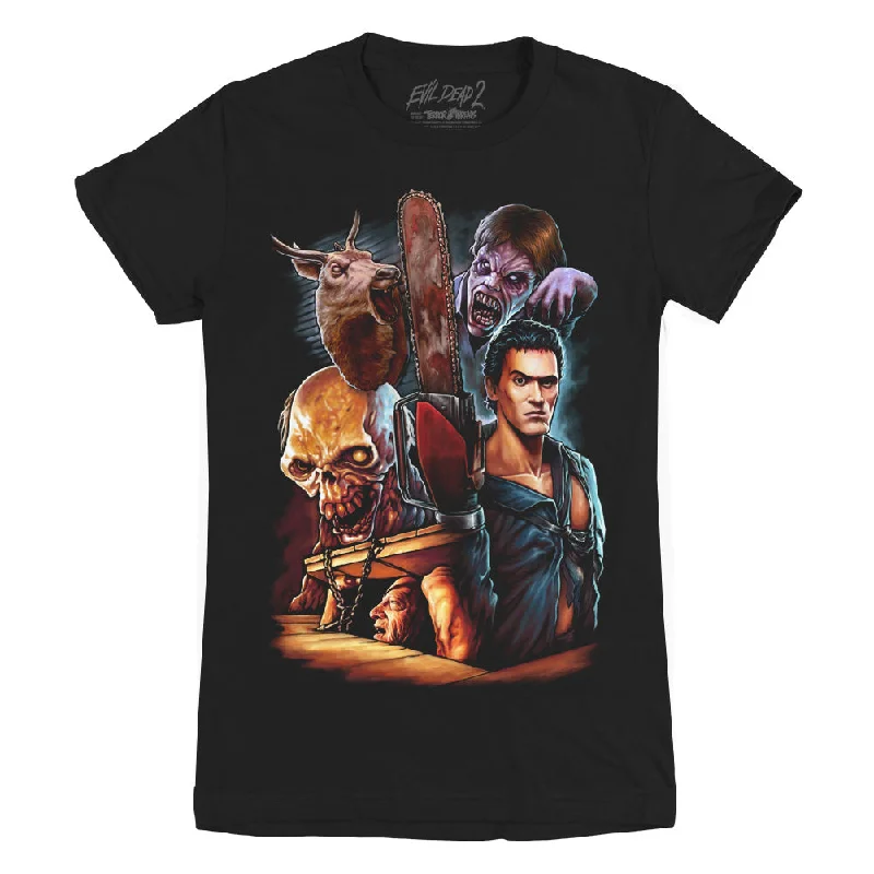 Evil Dead 2 Who's Laughing Now Ladies T-Shirt Youthful Women's Pop