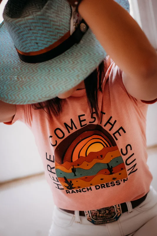 HERE COMES THE SUN - HEATHER SUNSET TEE Vintage Women's 1970S 