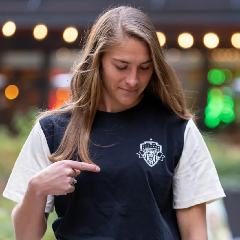 Washington Spirit Black and White Color Block Tee Sustainable Organic