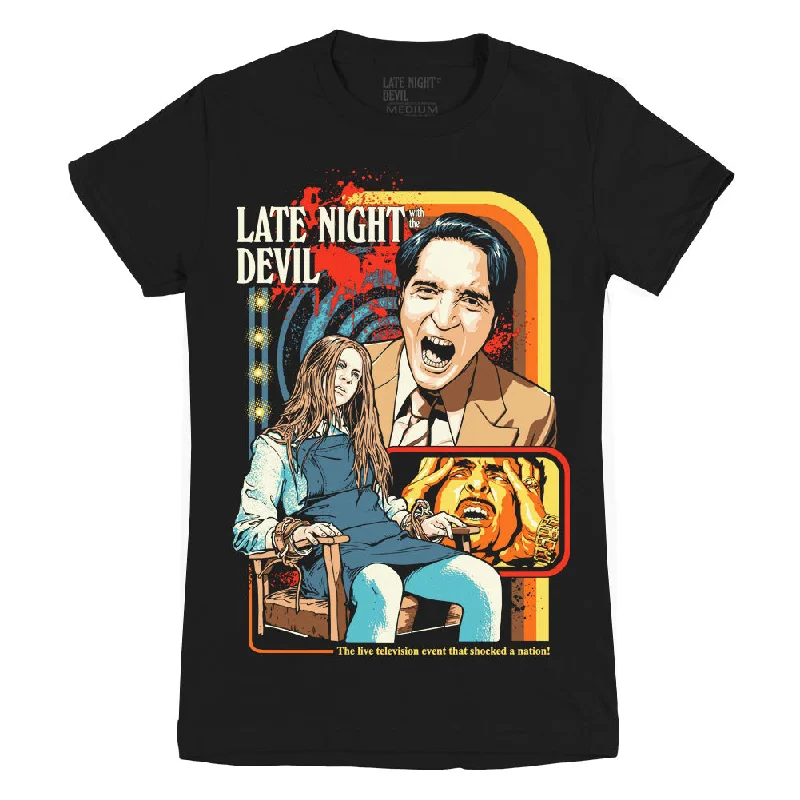 Late Night With The Devil Exorcism With A Twist Ladies T-Shirt Disco