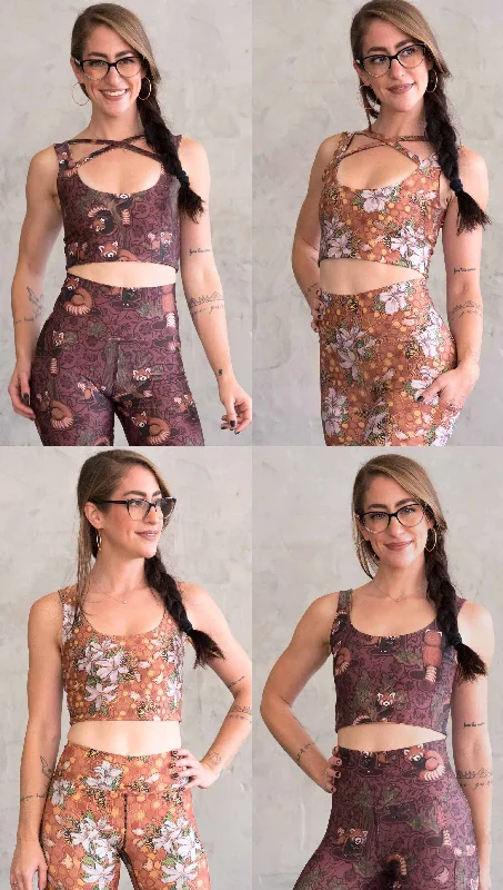 Honeybees & Red Panda - Four Way Reversible Top Modern Women's Tech