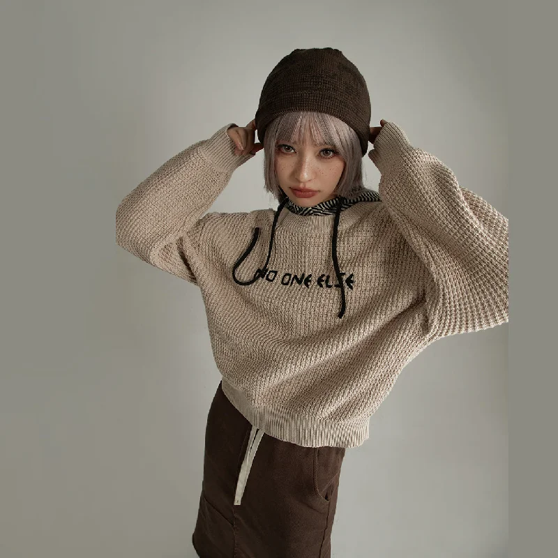 Noe Waffle Loose Fit Knit Sweater Confident Women's High - fashion