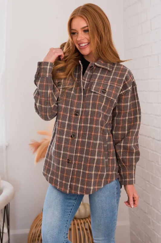 Forever Cozy Modest Plaid Jacket Streetwear Style for 